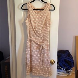 Beige and blush color dress